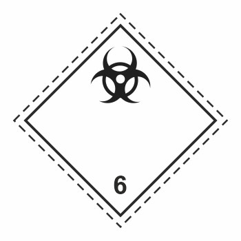 Знак перевозки опасных грузов «Класс 6.2. Инфекционные вещества» (светоотражающий металл ламинированный, 300х300 мм)