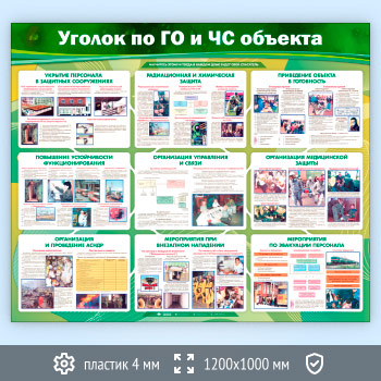 Стенд «Уголок по ГО и ЧС объекта» (GO-21-ECONOMY2)